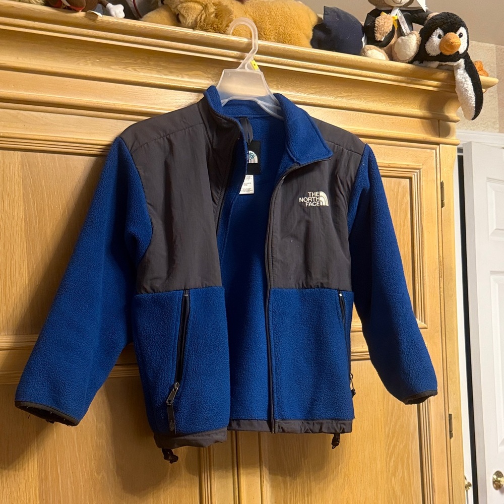 The North Face Kids Blue and Dark Gray fleece Jacket